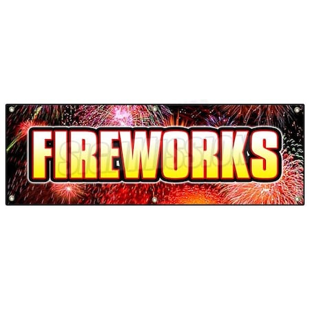 Signmission FIREWORKS I BANNER SIGN stand firework store July 4th firecracker fourth B-72 Fireworks1